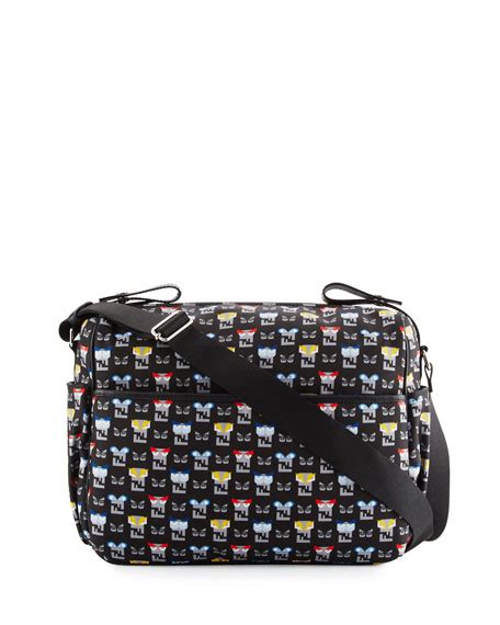 fendi canvas monster-print diaper bag|Fendi official website.